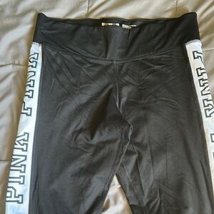 Black PINK Leggings with White Side Panels